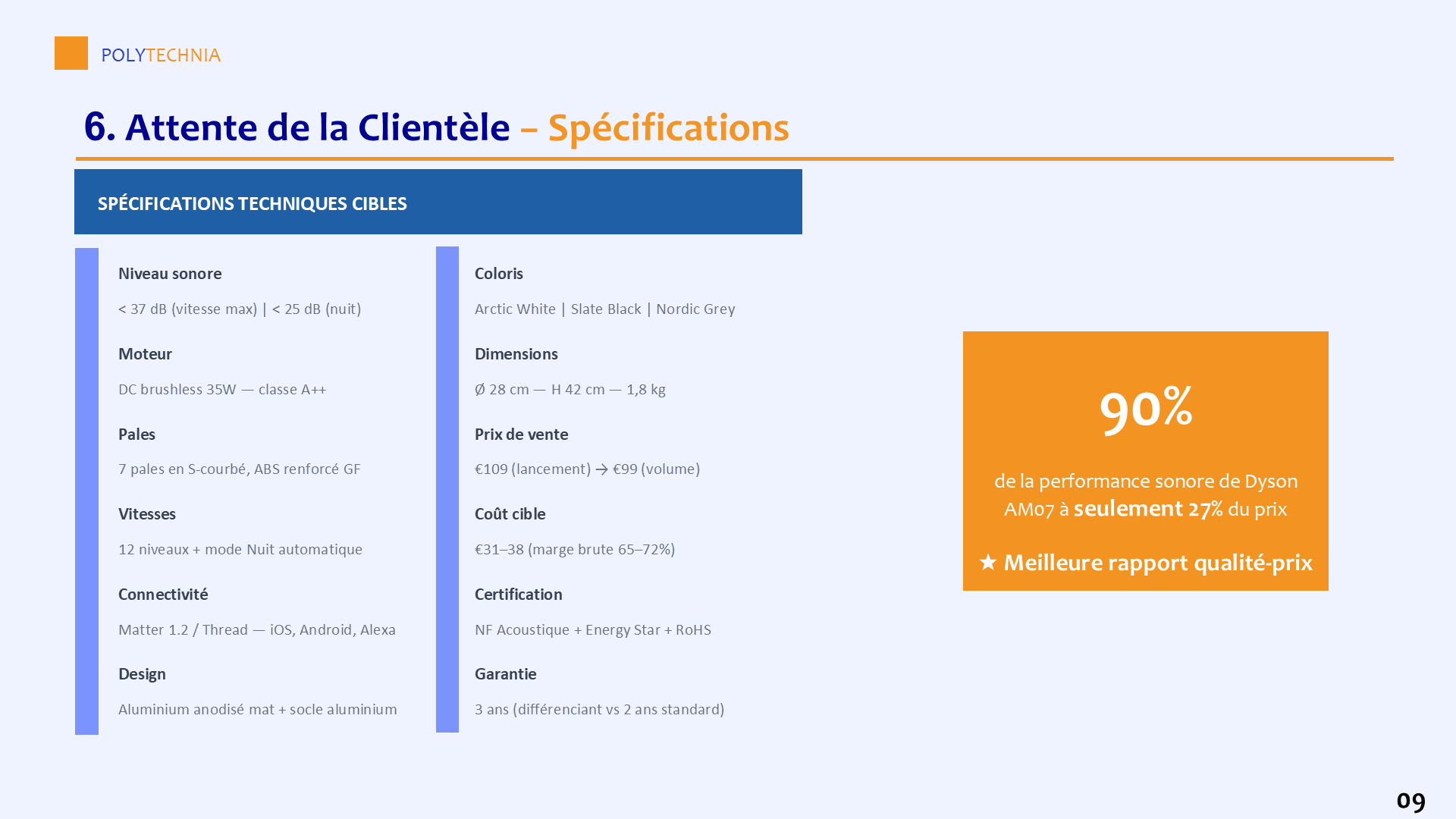Spécifications techniques cibles du livrable benchmark