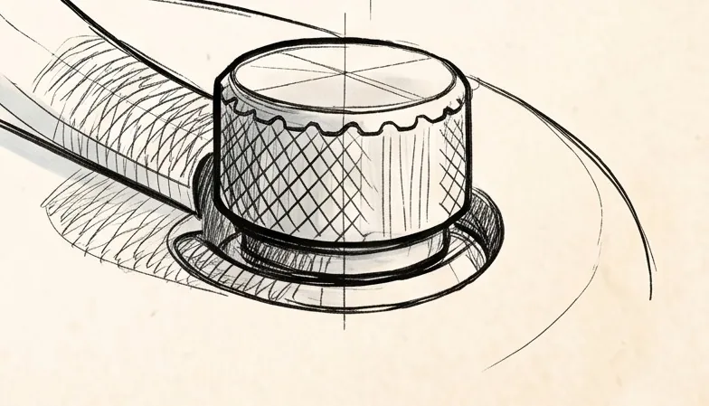 Croquis de la molette de commande